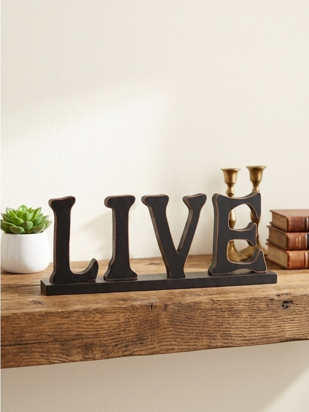 ‘LIVE' Shelf Sign - black